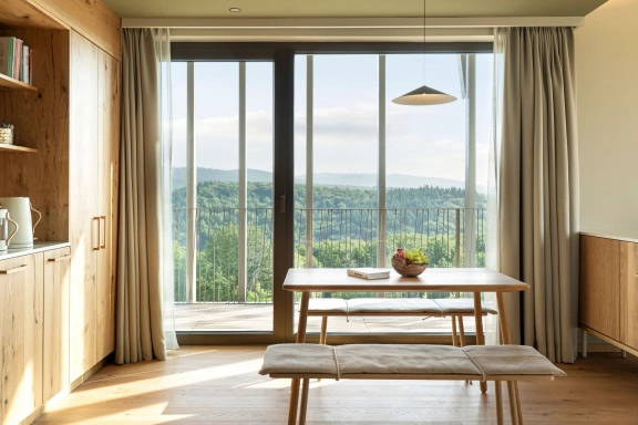 Suite mit Panoramablick und Holzmöbeln – naturverbunden übernachten im Rheingau